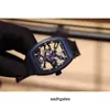 Luxury Mens Mechanics Watches Richa Wristwatch Color Fiber Shell Hollow Design Men S handledsklocka svänghjulsrampekare Importerad mekanisk