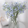 Flores decorativas 90 cabeças branco gypsophila flor artificial plástico respiração do bebê diy buquê para festa de aniversário de casamento decoração de casa falso