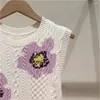 Kadın Örgü Kadın Çiçekleri Jakar Örgü Cardigan 2024 İlkbahar Tek Kelin bayanlar V yaka bükülme sweater Tops