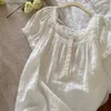 Женская одежда для сна из чистого хлопка, викторианское ночное платье, женское белое длинное платье с коротким рукавом, пеньюар, романтические винтажные ночные рубашки, одежда для сна принцессыC24319