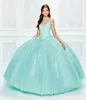 Fantastisk pärlstav spetsboll klänning quinceanera klänningar applicerade från axelhalsen prom klänningar med wrap tyll golvlängd söt 13457145