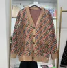 럭셔리 여성의 캐주얼 니트 카디건 스웨터 버튼 V- 넥 데저 슬림 한 따뜻한 부드러운 다목적 스웨터 재킷 코트와 함께 격자 무늬 패션