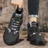 HBP Non-Brand Direct Suppliers Selling Mens Trendy Wear Resistant Walking Boots Fashion High Top Round Toe Non-slip Platform Shoes
