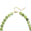 Choker ZMZY Olive Green Agate Stone Beaded Short Necklace Design Charms Neck