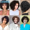 Synthetische pruiken Lekker Kort Afro Kinky Krullend Bobkapsel Echt haar Natuurlijke pruiken voor dames Pluizige veerkrachtige krul Gekleurde Braziliaanse Remy Ombre Blonde pruiken 240328 240327