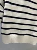 Early Spring New Striped Beaded Knitted Top