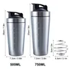 Sport Shaker Cup Rostfritt stål Vakuumblandare Cup Outdoor Drinkwater Vattenflaska Dubbelskikt Protein Pulver Shaker Bottle 500 ml 240401