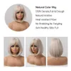 Synthetic Wigs White Synthetic Wigs for Women Short Bob Wigs with Bangs Natural Looking Fake Hair Heat Resistant Colorful Wig Cosplay Party Use 240328 240327