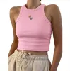 Tasarımcı Tankları Sling Tank Top Kadın Tank Top Yelek Tişörtleri Örgüler Kolsuz Kadınlar Örme Sport Üstleri Kadın Yelek Yoga Tees