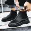 Boots Fashion Autumn and Winter Men's Short Boots Trend Casual schoenen Lederen laarzen Militaire laarzen Men's Leerschoenen Chelsea Boots