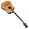 Guitar Left Hand 4 String Electric Acoustic Bass Guitar Full Basswood Body 43 Inch Wood Guitar Natural Color Glossy with Guitar Pickup