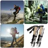 Varas 5 seções pólos de trekking ultraleve fibra carbono dobrável caminhadas leve nordic caminhada acampamento vara pólo teles v5k9