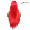 Syntetyczne peruki mSTN z grzywką długie proste czerwone kobiety używają odpornych na ciepło Halloweenowe cosplay używaj peruk codziennie 240328 240327