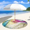 Mat Outdoor Beach Umbrella Fixed Mat 8cm Hole Portable Quick Dry Microfiber Beach Towel Blanket With Snap Button 2 Sizes