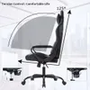 Игровой ПК Bestoffice с высокой спинкой, офисный компьютерный гоночный стол из ПУ, эргономичный поворотный стул для руководителей с поясничной опорой для лечения болей в спине для женщин, мужчин, синий