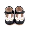 Babyschoenen Schattige babymeisjesschoenen Zachte zool PU-leer Borduren Bloemen Flats Antislip peuter