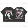 Hellstar Tshirt 디자이너 Mens Tshirt T 셔츠 셔츠 셔츠 디자이너 셔츠 셔츠 승무원 목 목마 벨리 슬리브 빠른 마른 통기성 면화 가능한 면화 편지 인쇄 여름 상판 의류