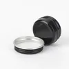 30g/1 oz de jarra de lata de alumínio preto para creme unhas vela de vela cosmética garrafas recarregáveis latas de chá latas de vela de metal jarros