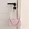 TOTES XIUYA Pink damska torba na ramię elegancka urocza łuk Pearl łańcuchy haftowe torebka