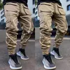 Mens Casual Black White Patchwork Cargo Pants Loose Plus Size Randig Multi Pocket Jogging Sports Fitness Hip Hop Jogger Trouser 240315