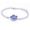 Bangle BN-00058 Crystal Flower Cuff Bracelets Silver Plated Jewlery For Women Accessories Cute Bracelet Graduation 2024 Gifts