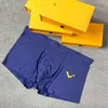 Designer underwear man boxers short Male Soft Underpants Man Luxury V Brand Comfortable breathable Boxer shorts multiple colors boxers for men 3 pcs in one box blue