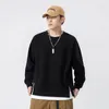 2024 New Men 's Loose and Trendy Sweatshirt 남자 헤비급 라운드 목 플러시 스웨트 셔츠 남자 긴 슬리브 재킷