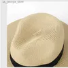 Chapeaux larges chapeaux seau grande taille 61-64 cm Panama chapeau de soleil hommes plage femmes large bord Str chapeau femmes été chapeau de soleil grande taille chapeau Fedora 55-57 cm 58-60 cm Y240319