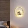 Lampa ścienna nowoczesna minimalistyczna szklana okrągła kryształowa sypialnia LED oświetlenie wewnętrzne do domu w salonie