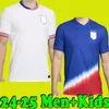 24 25 Футбольные майки PULISIC 2024 Copa America Woman Kids Kit 2025 Home Away Футболки Мужская версия игрока SMITH MORGAN USAS BALOGUN MUSAH McKENNIE ADAMS Наборы