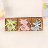 Feestdecoratie Gemaakt Houten Paasei Hangers Ornamenten Baby Douche Meisjes Gelukkig Embossing DIY Props