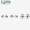 Stud Knobspin 1CT D Kolor Moissanite Farring S925 Sterling Sliver Wyjął 18 -karowe białe złote kolczyki dla kobiet Wedding Fine Jewelryc24319