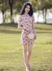 Etnische kleding Franse gesneden bot Kleine Cheongsam Lente en zomer Verbeterde jurk Jong meisje kort sexy