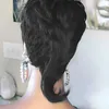 Perruques synthétiques Perruques de Cosplay perruque mulet pour femmes noires cheveux humains noirs naturels coupe lutin taille réglable 70 s 80 s 90 s perruque de fête à thème 240328 240327