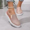 Scarpe casual Moda Sneakers Donna 2024 Ballerine Strass Bling Chic Stella brillante Cucito Suola spessa Slip On Platform