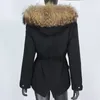 Trenchs de femmes Furyourself 2024 Femmes imperméables Parka Manteau de fourrure véritable Collier naturel Veste d'hiver Vêtements d'extérieur Chaud Streetwear Luxe