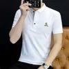 Tiktok Summer New Polo Shirt Mens Cotton Cub Embroidery Undercoat Middle Youth Short Sleeve T-shirt Arvk {category}