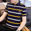 Polo de verano Camiseta de manga corta Solapa de moda Tendencia para hombre Algodón puro Moda Top fino Etiqueta de moda Ktpe {categoría}