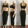 Casual Dresses Straps Strapless In A Long Pure-color High-split Two-piece Women's Suit The Summer Dress