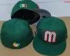 2024 Men's Baseball Mexicos Fitted Hats Classic World Series Hip Hop Sport SOX Full Closed LA NY Design Caps Chapeau 1995 Stitch Heart " Series" " Love Hustle Flowers a3