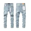 Designer de jeans masculinos ple jeans calças jeans homens ple jeans designer jean calças masculinas design reto retro streetwear roxo marca jeans pant30-40