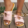 Pantofole da donna fiocco scavato suola morbida 2024 sandali piatti estivi donna diapositive scarpe da spiaggia all'aperto infradito taglie forti 36-43