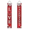 Party Decoration 1 Pair Valentine's Day Couplet Eye-Catching Clear Pattern Door Hanging Banner For Home Holiday