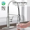 Bathroom Sink Faucets Freestyle Basin Pull Down Sprayer 60° Rotation Stainless Steel Kitchen Faucet For Home Bar Silver