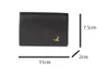 British Card Holder Solid Color Long-Shaped Saturn Logo Cowhide Card Holder Document Package