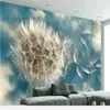 Tapeten Wellyu Papier Peint Tapete für Wände 3 D benutzerdefinierte hellblau Löwenzahn nordische minimalistische TV-Hintergrund Behang