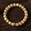 Strand Star Zodiac Sign Bodhi Seed Bracelet Original Ecological Golden Cinnabar For Barrel Play Buddha Beads Prayer Gift