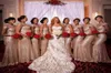 2019 Rose Gold Sequined Bridesmaid Dresses Mix and Match Styles Sheath Sweep Train Formell Wedding Guest Maid of Honor Dresses Cust2246148