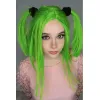 Pruiken HAIRJOY Cosplay Pruik Synthetisch haar Korte rechte Pruiken Middelste deel Bob Roze Pruiken voor vrouwen