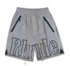 Pantalones cortos Rhude a la moda para hombre, pantalones cortos informales antilisos, pantalones de baloncesto transpirables Rhude para playa de hip hop, talla asiática